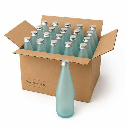 Bottiglia 750ml in vetro satinato neutra per acqua Ho.Re.Ca. - Confezione da 20 pz